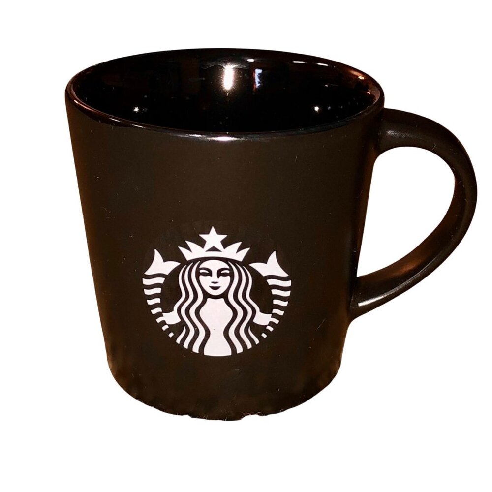 2015 Starbucks Demi Mug Black Matte Used 3 oz Espresso